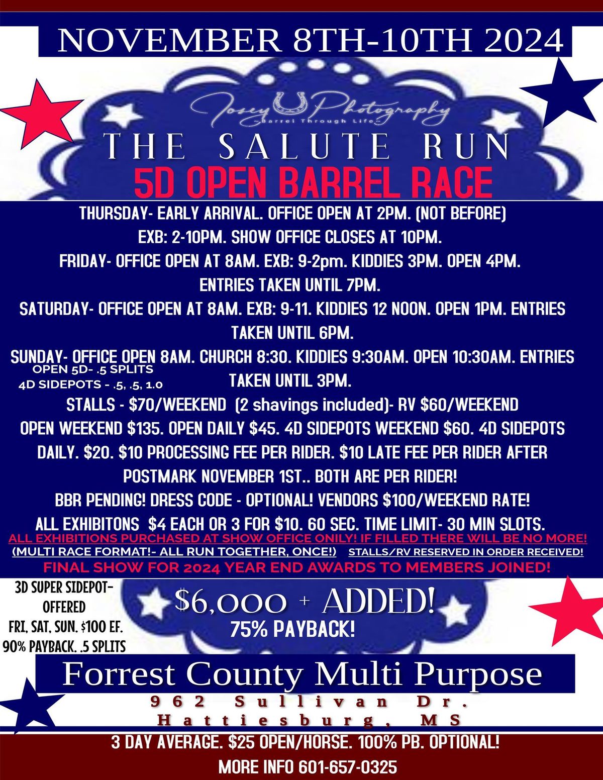 THE SALUTE RUN - OPEN 5D $6,000 + ADDED BBR Approved  