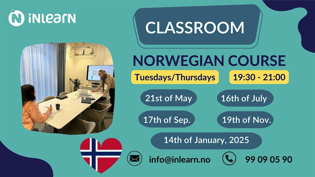 A1 Norwegian Beginner Course in Oslo Tuesdays\/Thursdays