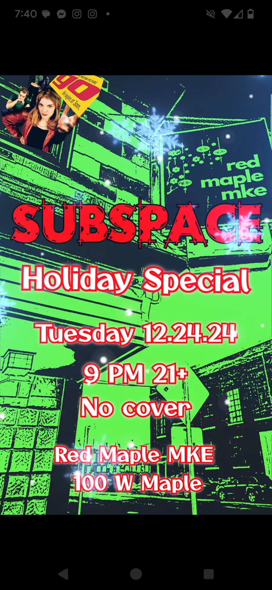 Subspace Holiday Movie Pajama Party 