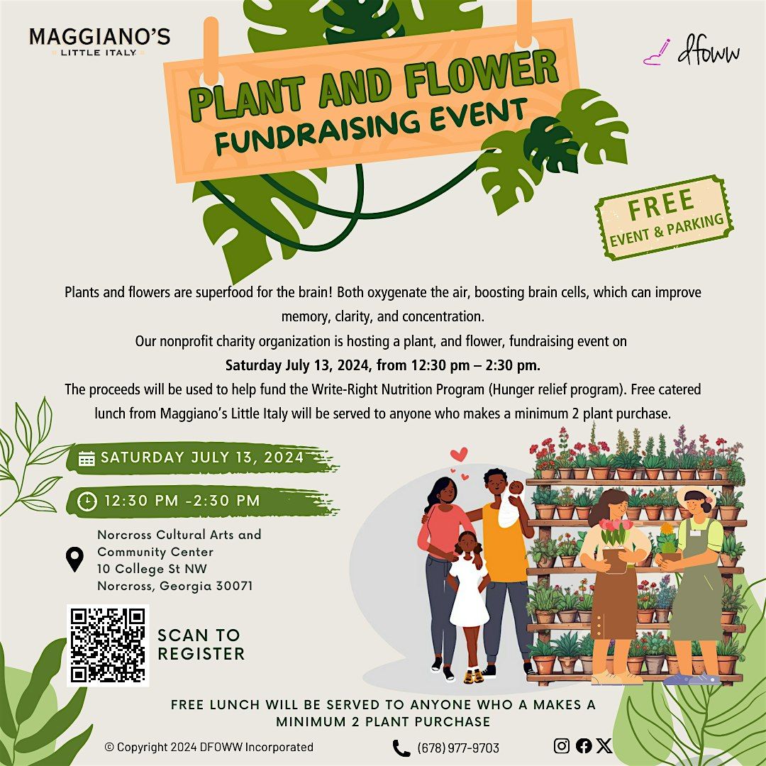 Plant and Flower Fundraising Event \u2013 FREE Catered Lunch