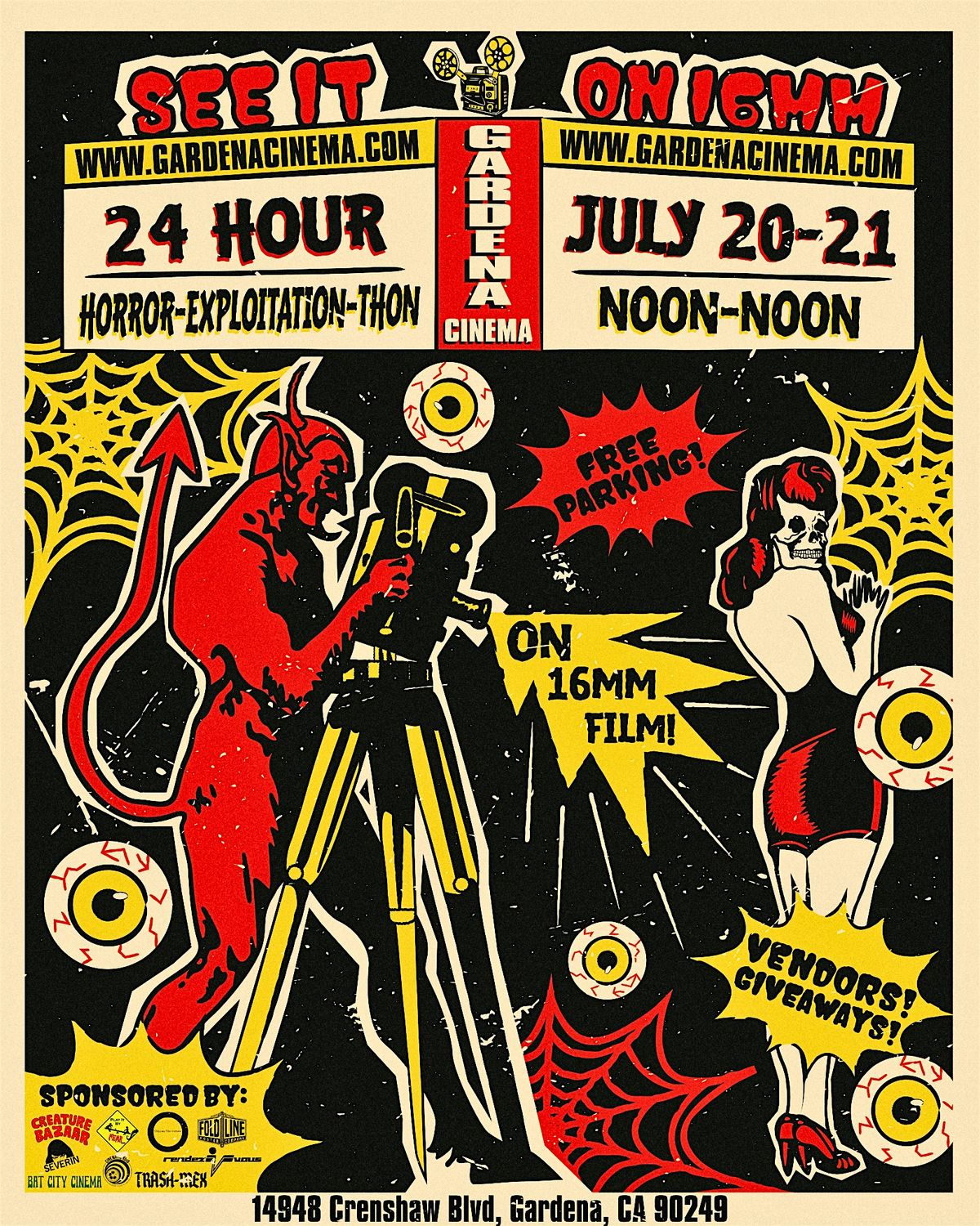 See_It_On_16mm 24HR HORROR-EXPLOITATION-THON Sat 7\/20 Noon to Sun 7\/21 Noon