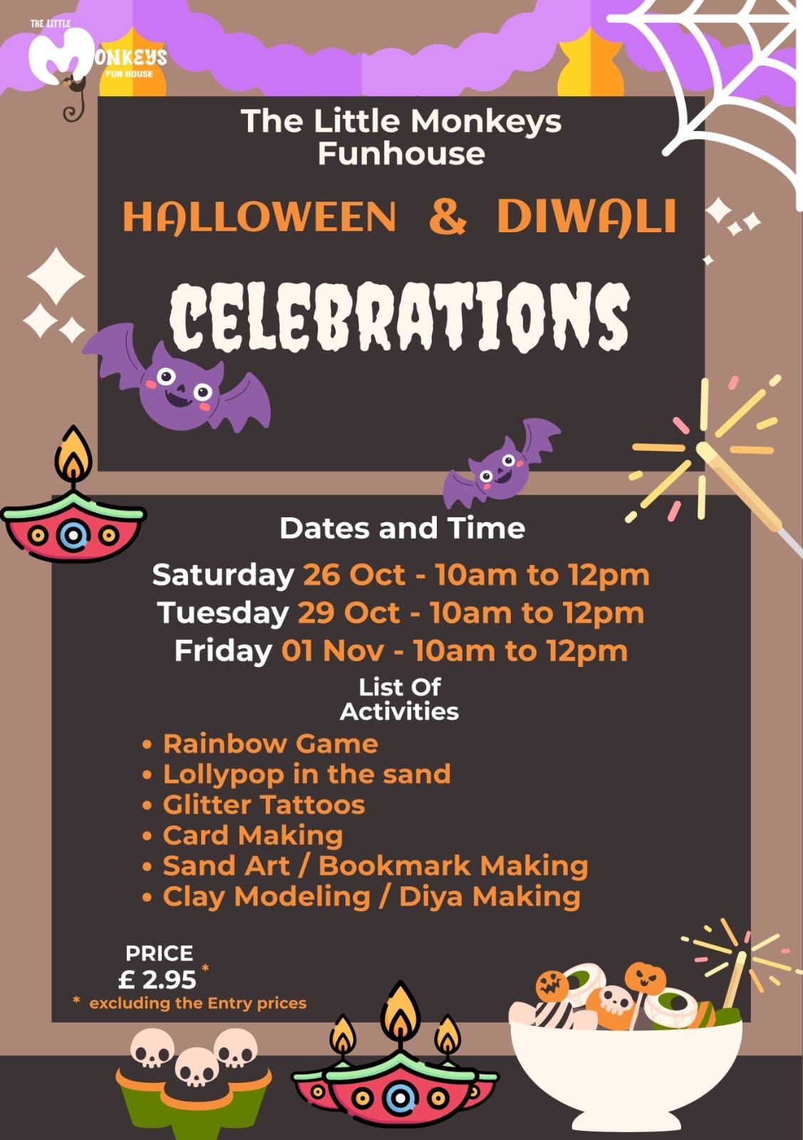 Halloween & Diwali Celebration at Little Monkeys Funhouse