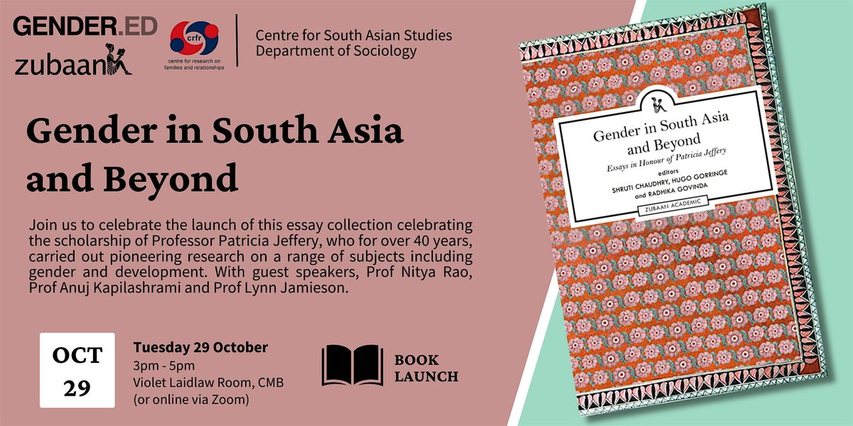 Book Launch: Gender in South Asia  and Beyond