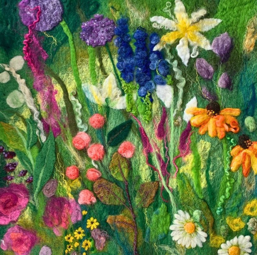 Felted Floral Picture