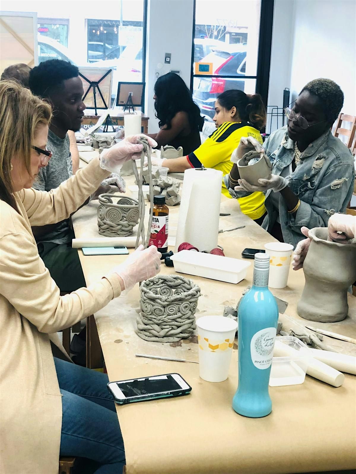 Pinot and Pottery - Sip and Sculpt - Express Yourself Studios