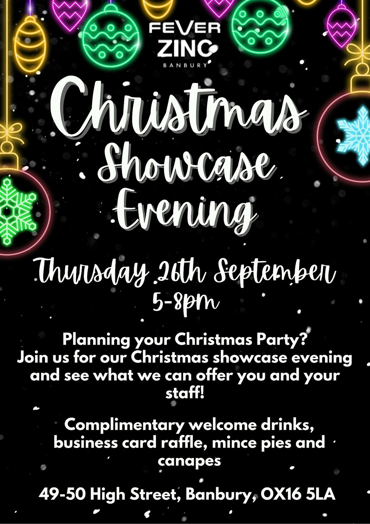 ZINC Banbury Christmas Showcase Evening