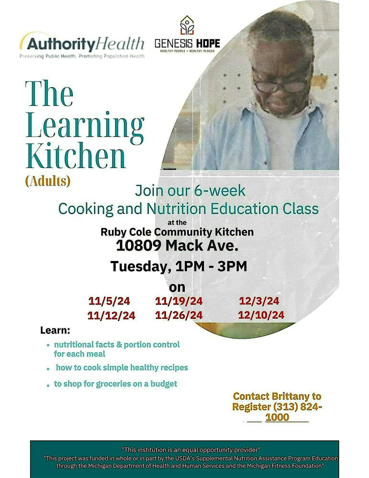 The Learning Kitchen: A  6 week Cooking and Nutrition Series