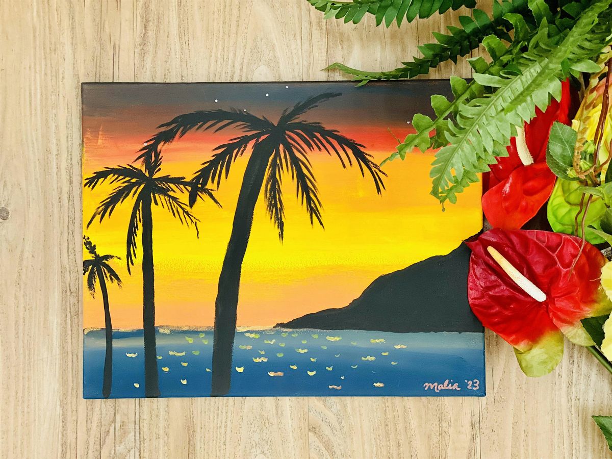 Sunset over Westside Acrylic Painting with Malia - Mapunapuna