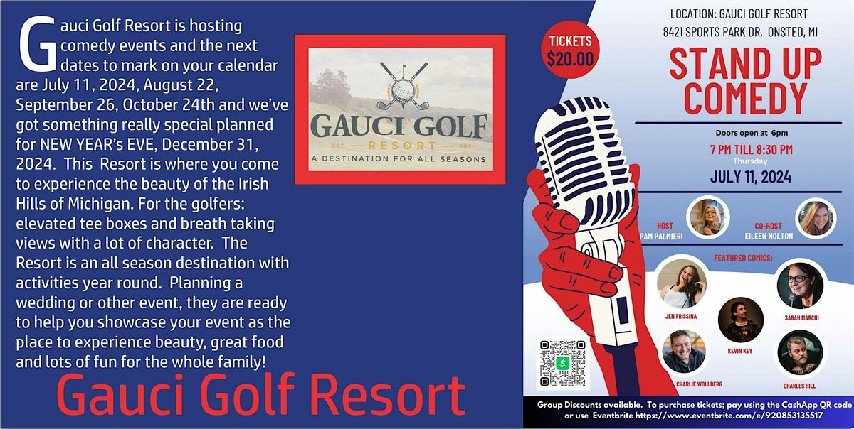 Comedy Night at Gauci Golf Resort - July 11, 2024 (Thursday)