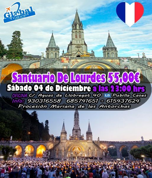 Santuario de Lourdes, 55,00\u20ac Sabado 04 de Diciembre