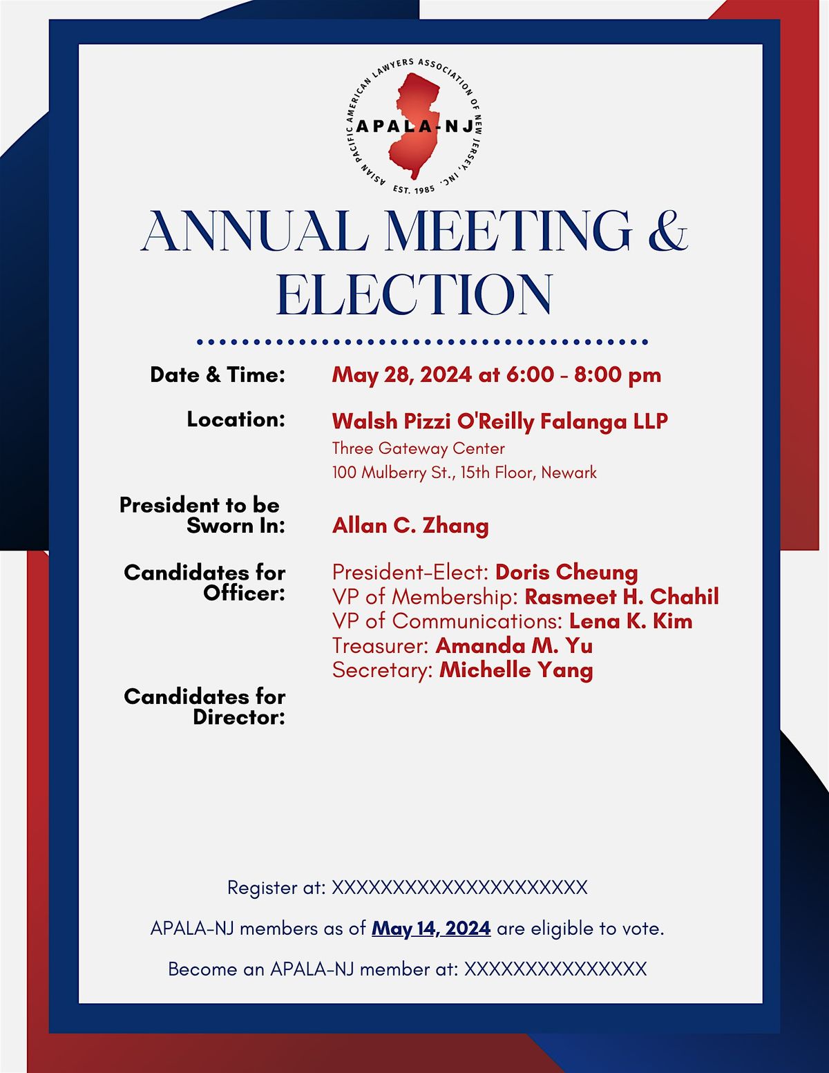 APALA-NJ Annual Meeting & Election