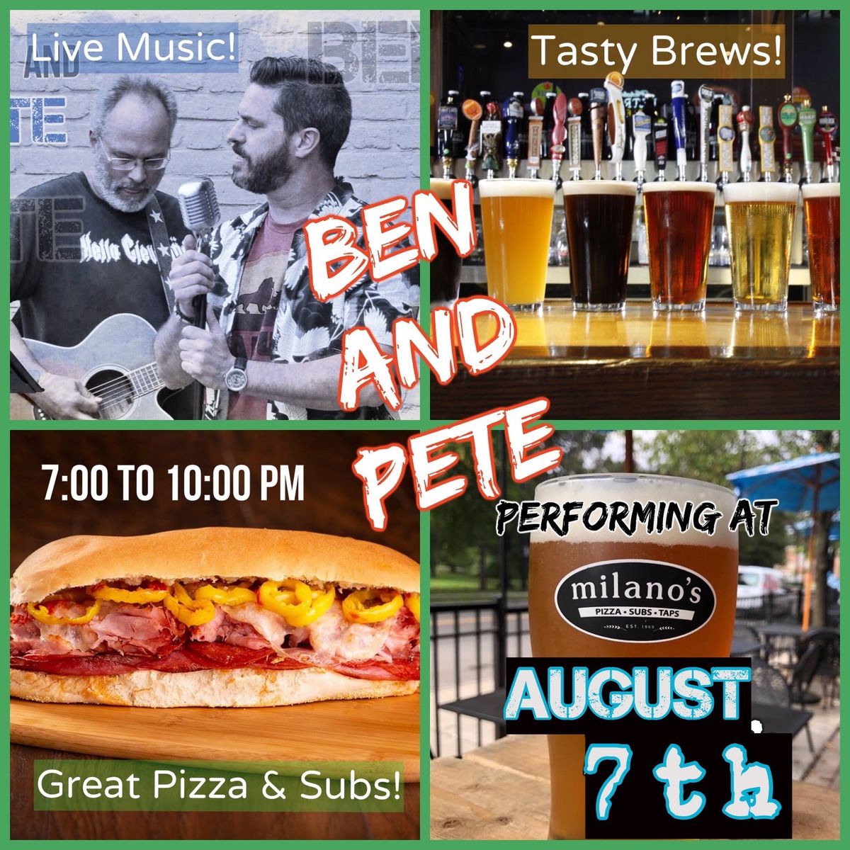 Ben & Pete At  Milano\u2019s in Miamisburg August 7th!
