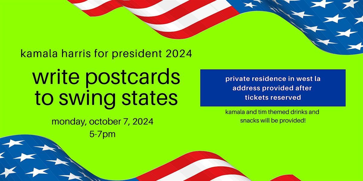 Postcards to Swing States Night for Kamala Harris