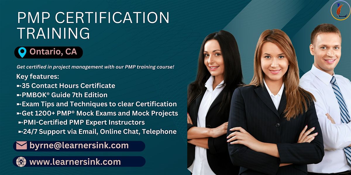 Confirmed 4 Day PMP Bootcamp In Ontario, CA