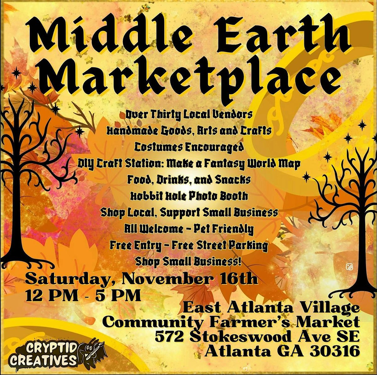 Middle Earth Marketplace: Local Makers and Fantastical Goods!