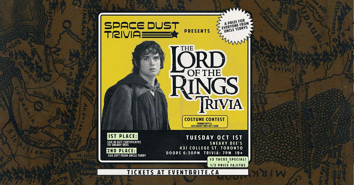 Lord Of The Rings Trivia At Sneaky Dees