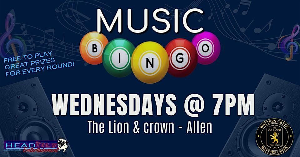 WEDNESDAY MUSIC BINGO NIGHT AT THE LION AND CROWN ALLEN