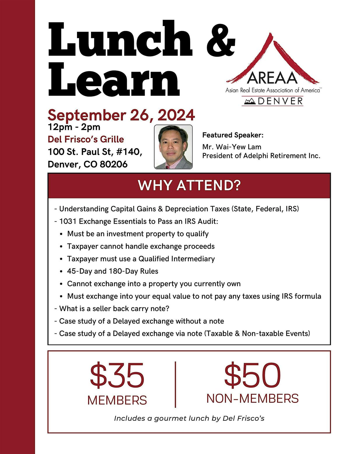 AREAA Greater Denver - Lunch and Learn - 1031 - delayed exchange with\/without  note