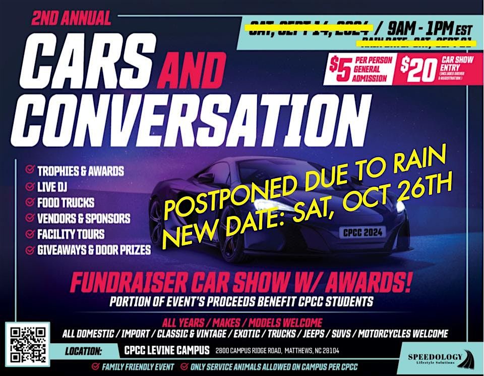 Cars and Conversation Fundraiser Auto Show @ CPCC