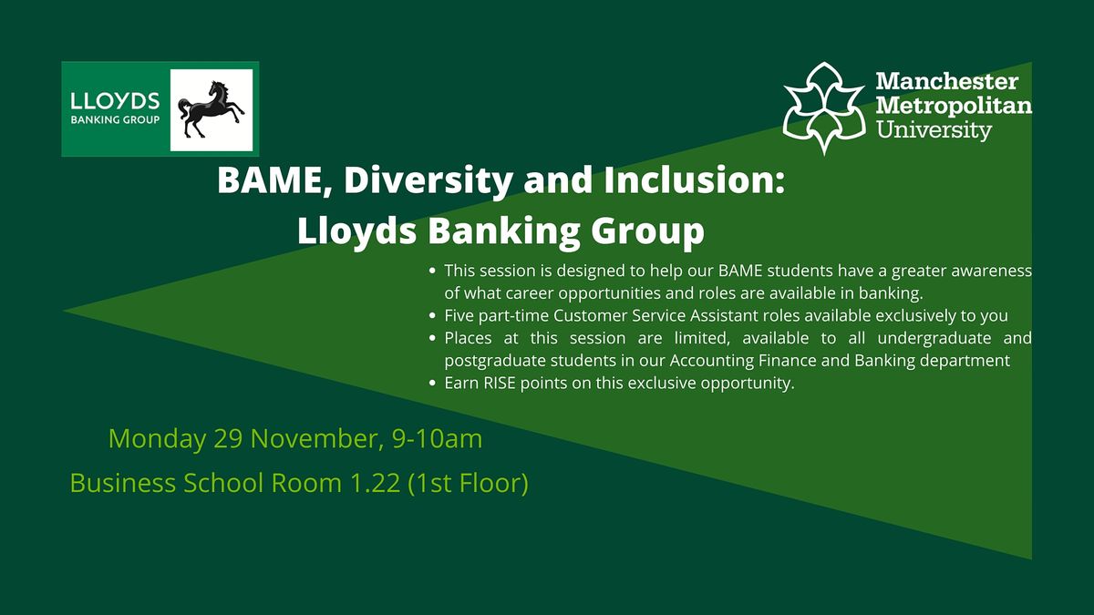 BAME, Diversity and Inclusion: Lloyds Banking Group