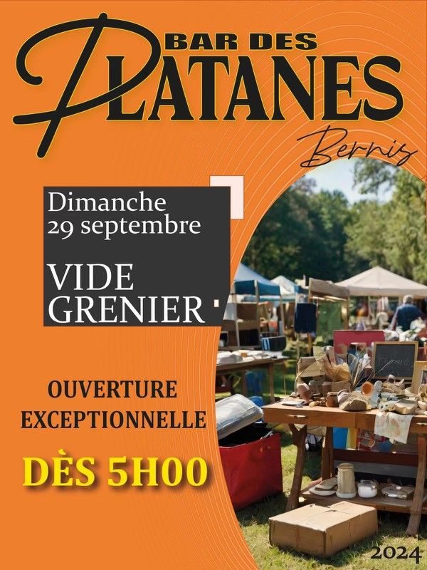 VIDE GRENIER - 29 SEPT - BAR DES PLATANES BERNIS 