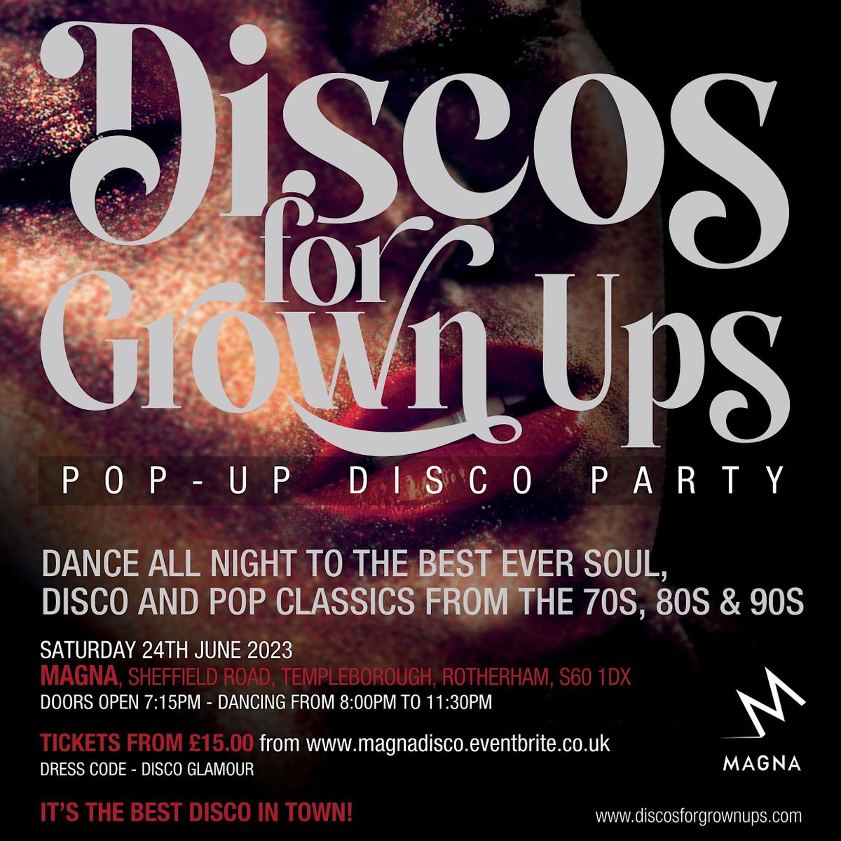 Discos for Grown ups pop-up 70s 80s and 90s disco  party NOTTINGHAM