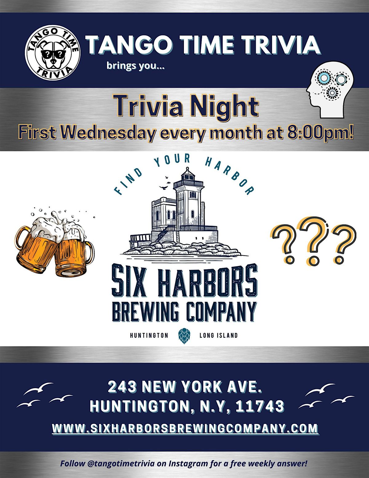 FREE Wednesday Trivia Show! At Six Harbors Brewing Co.!