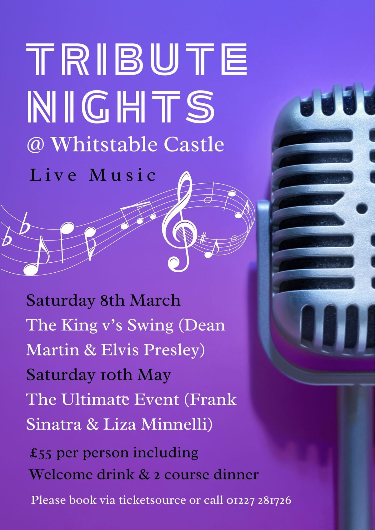 The King v'w Swing (Elvis & Dean Martin) Tribute Night @ Whitstable Castle