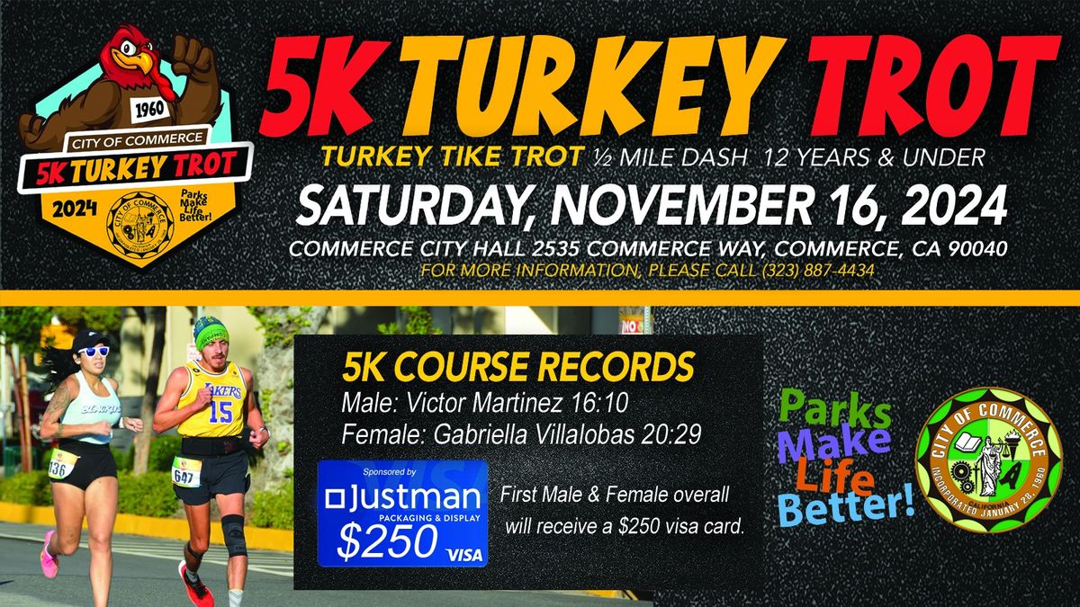 City of Commerce 5k Turkey Trot 1\/2 Mile Dash 