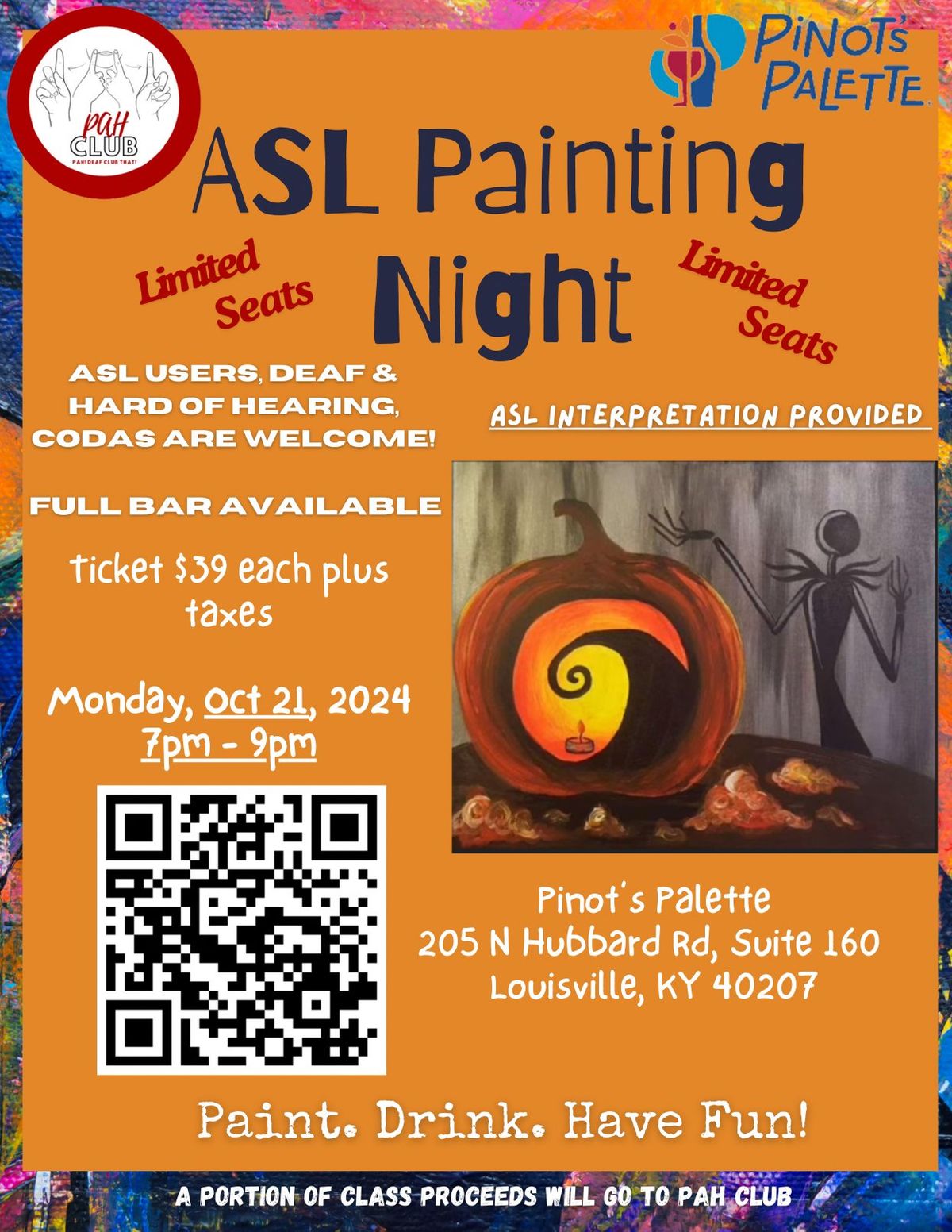 ASL Painting Night with PAH Club and Pinot's Palette