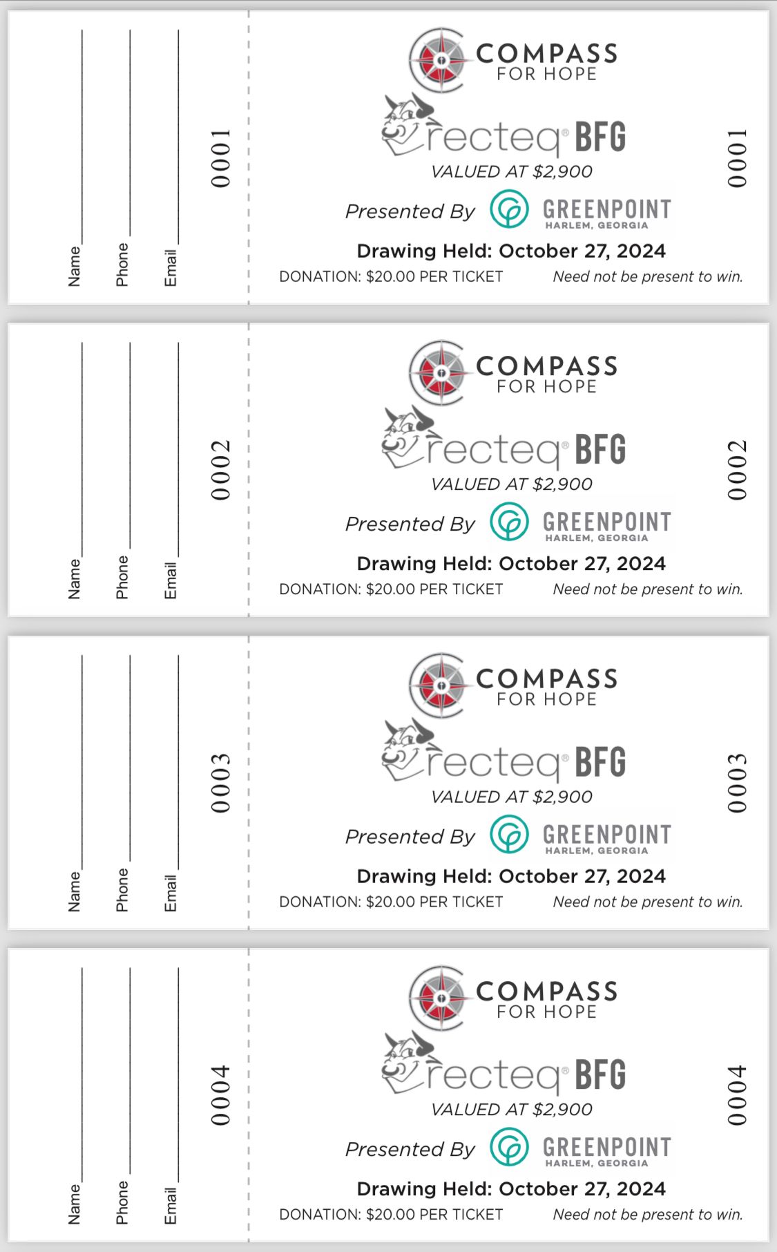 Recteq BFG raffle benefiting CFH