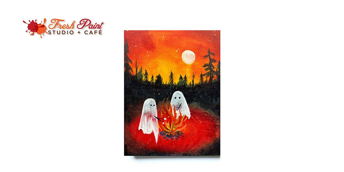 In-Studio Paint Night \u2013 Spooky Season Ghost Campfire Acrylic Painting