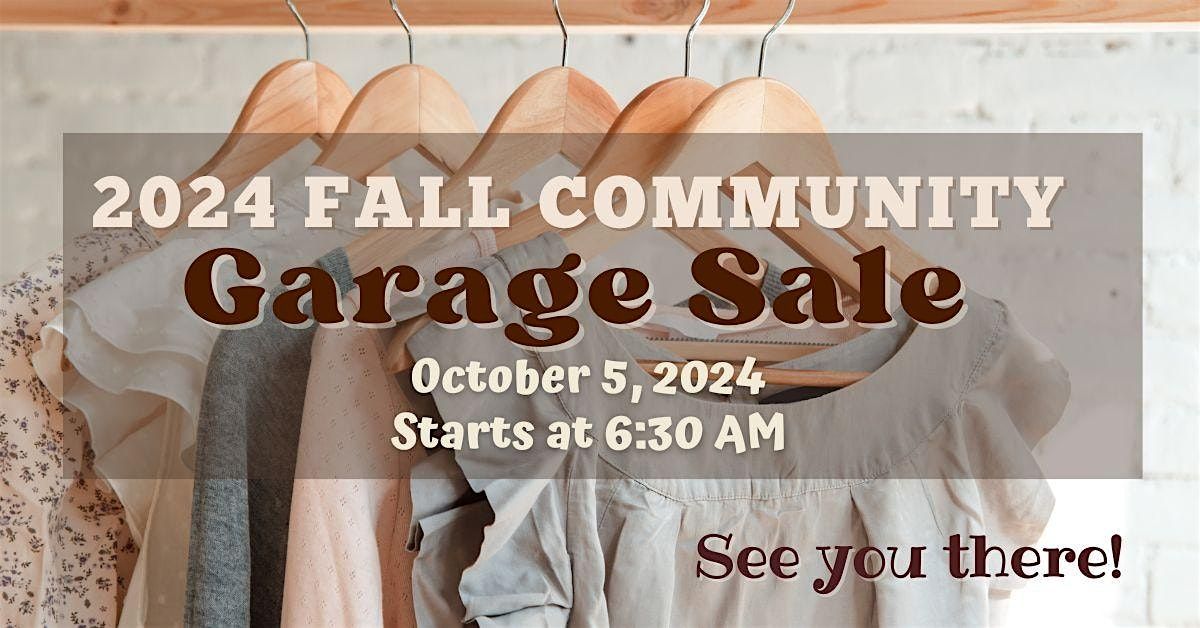 2024 Fall Community Garage Sale Oct5