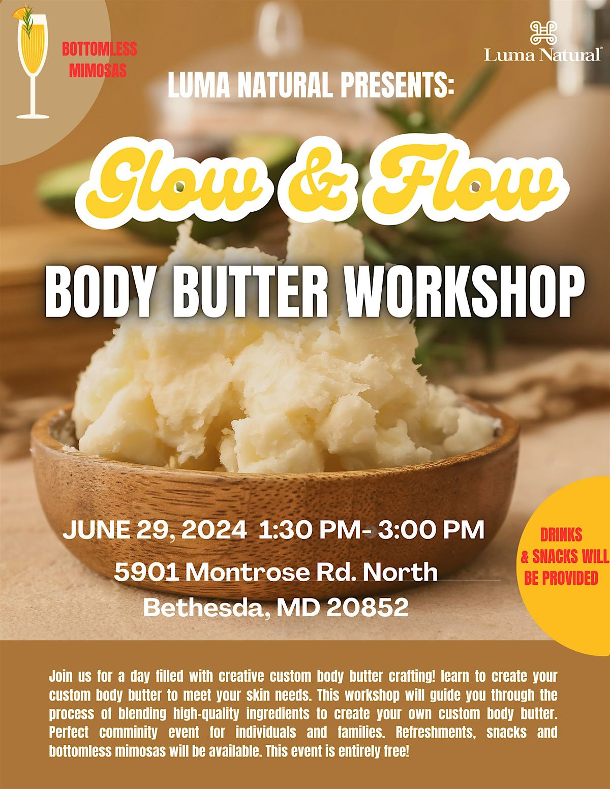 Glow & Flow Body Butter Workshop: Sip & Formulate
