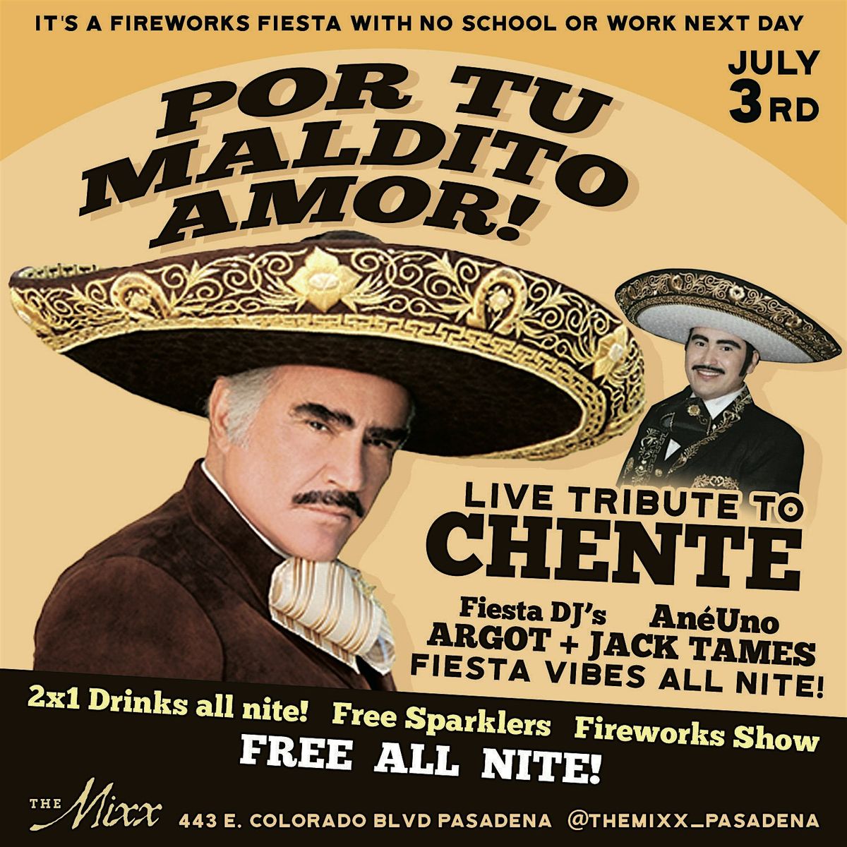 Por Tu Maldito Amor, Tributo en VIVO and VICENTE CHENTE FERNANDEZ