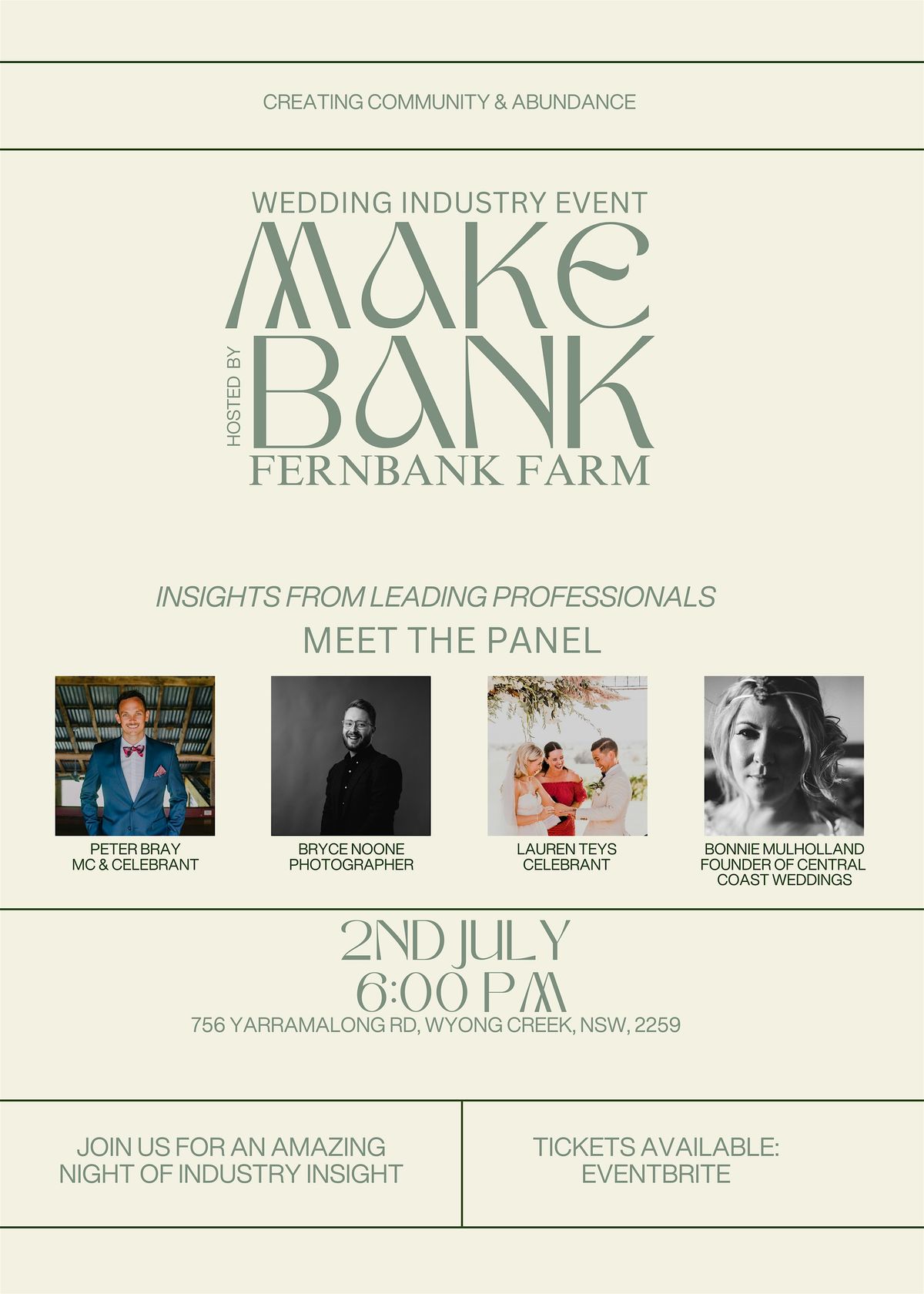 Make Bank: Wedding Industry Insider Evening @ Fernbank Farm