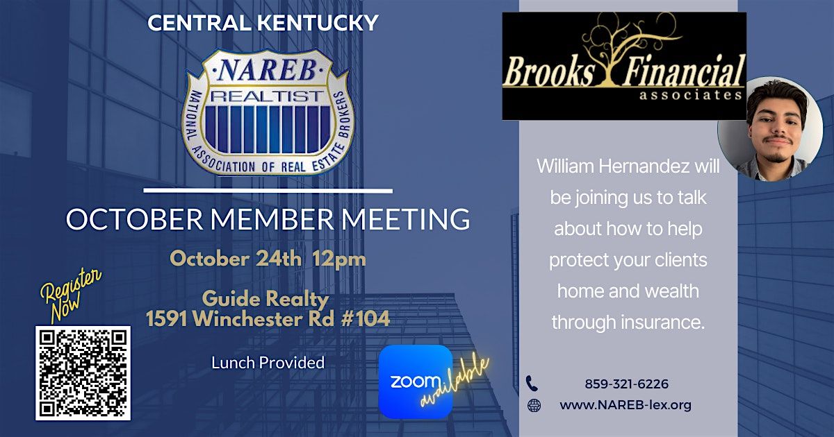NAREB of Central Kentucky Monthly Member Meeting October, Bluegrass Realtors, Lexington, 24