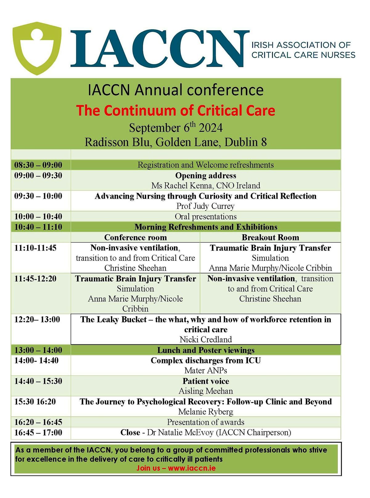 Irish Association of Critical Care Nurses Annual Conference