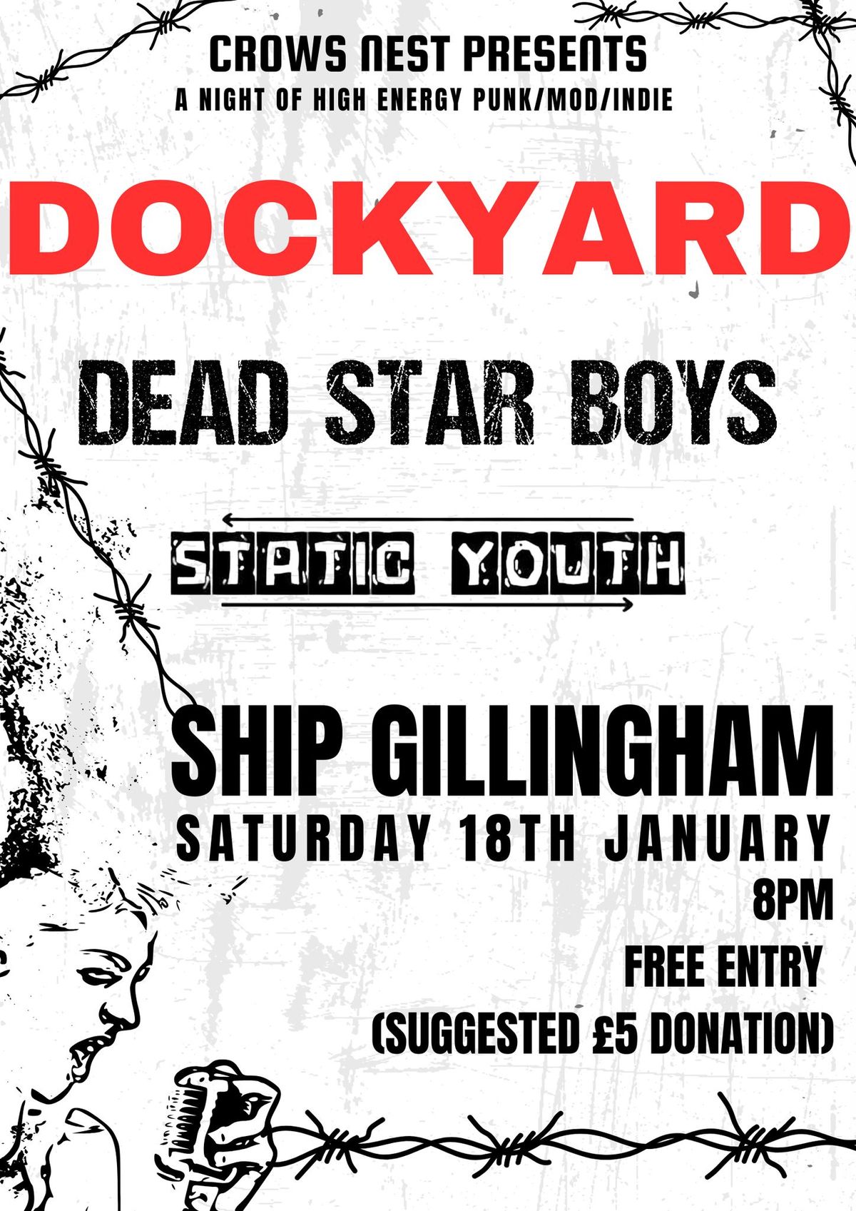 DOCKYARD \/ DEAD STAR BOYS \/ STATIC YOUTH - Ship Gillingham