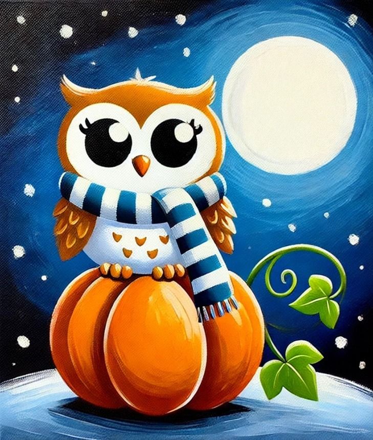 Family Paint Party: Owl & Pumpkin