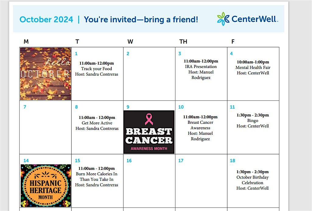 CenterWell NW Dallas Presents - Bingo