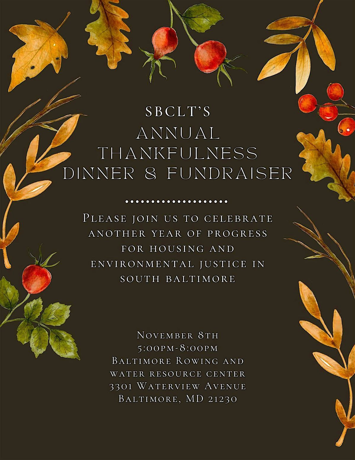 Annual Thankfulness Dinner and Fundraiser