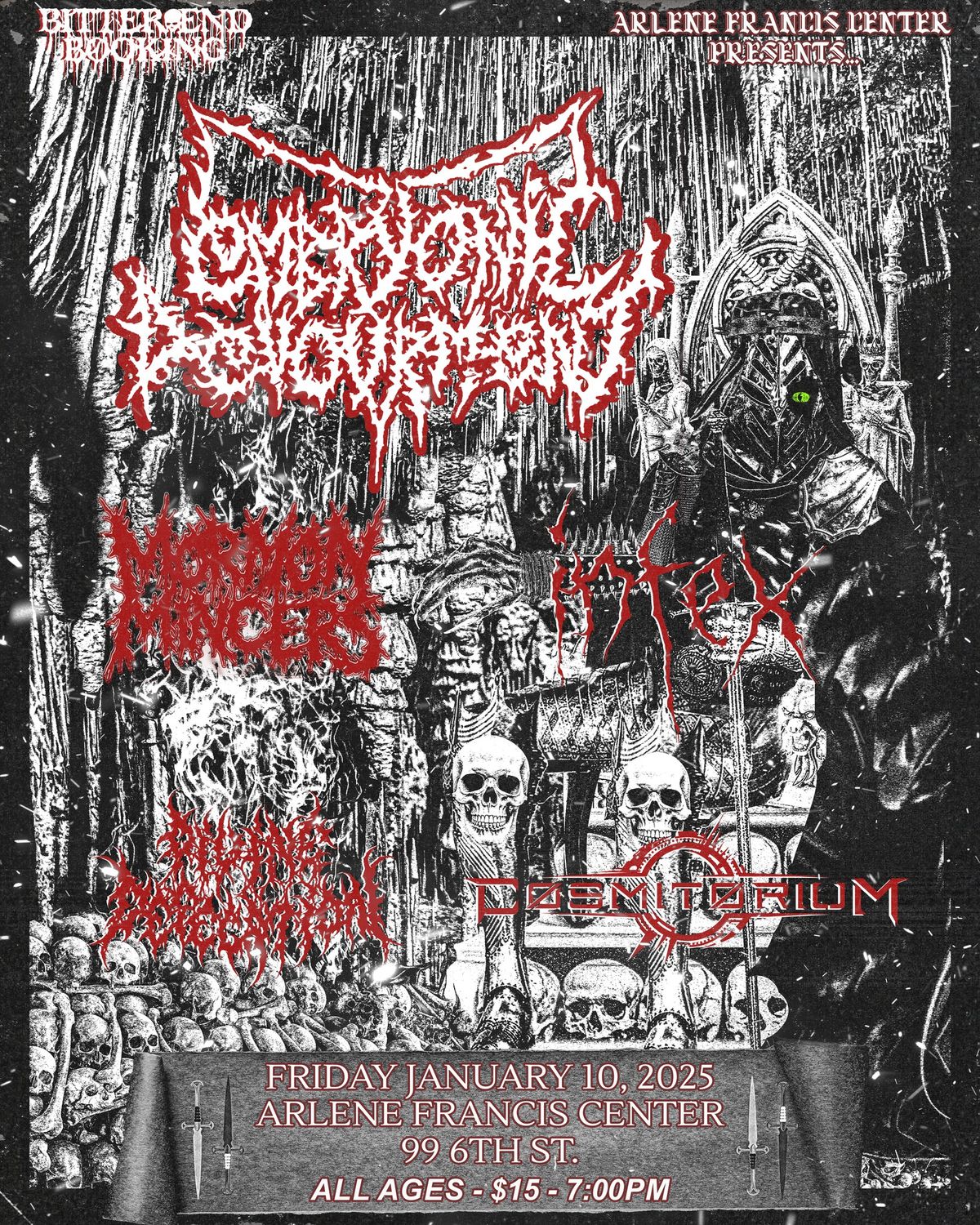 Embryonic Devourment \/ Mormon Mincers \/ Infex \/ Divine Defecation \/ Cosmitorium at AFC