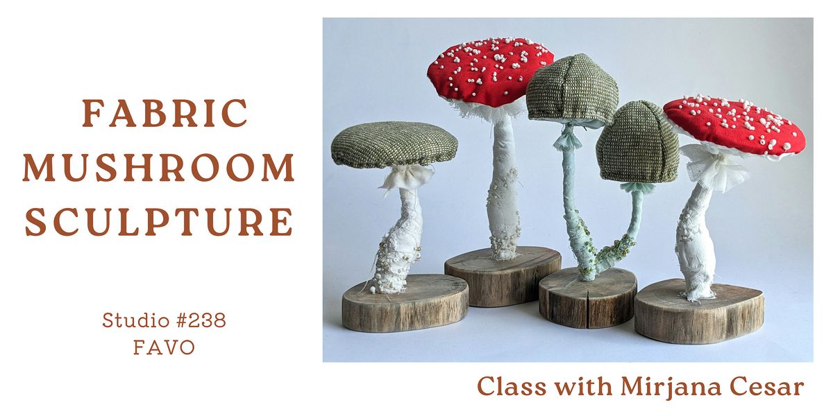 Fabric mushroom sculpture