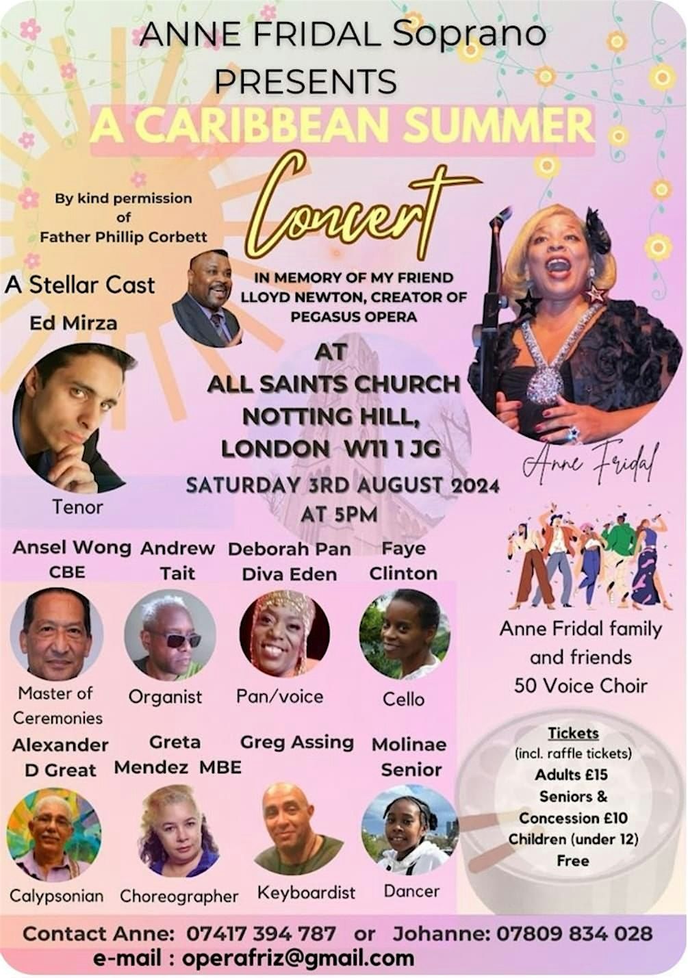 Anne Fridal Soprano Presents A Caribbean Summer Concert