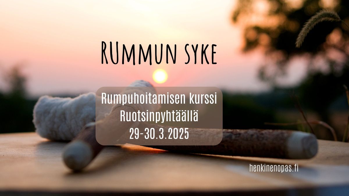 Rummun Syke \u2013 Rumpuhoitamisen koulutus Ruotsinpyht\u00e4\u00e4ll\u00e4 29-30.3.2025