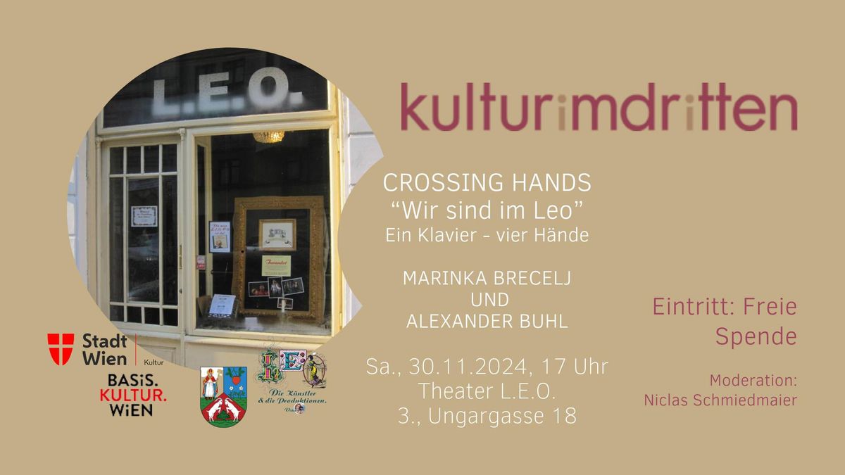 CROSSING HANDS - ein Klavier vier H\u00e4nde mit Marinka Brecelj & Alexander Buhl 