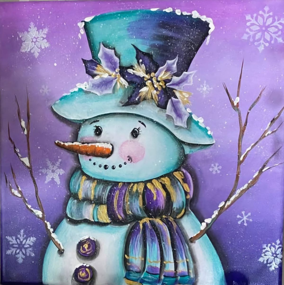 Snowman in Purple