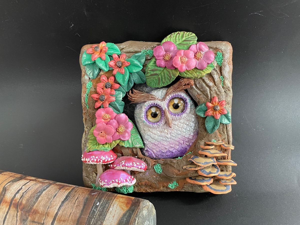 Holiday Program: Fantasy Owl - Polymer clay Sculpted Art - $32pp