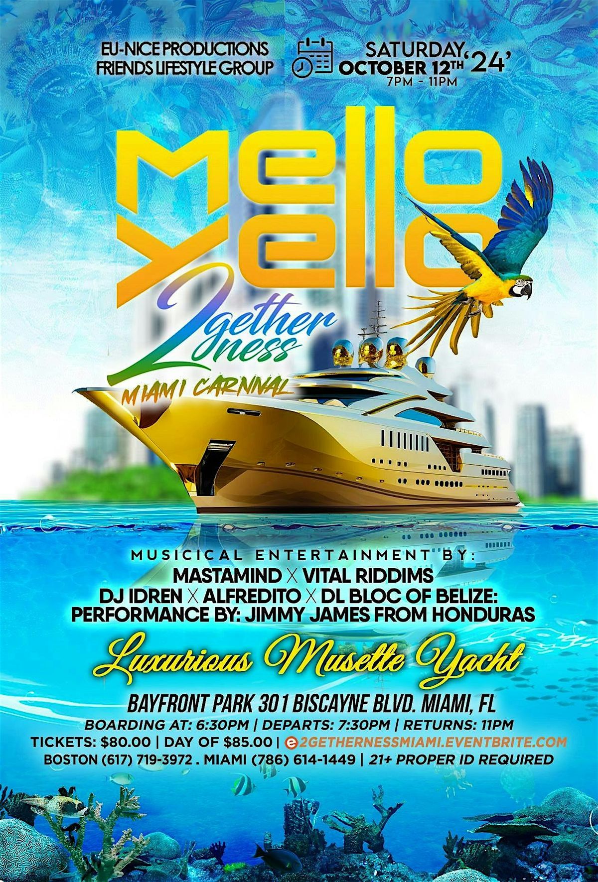 Mello Yello Yacht Cruise | 2getherness Miami Carnival 2024